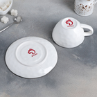 Чайная пара фарфоровая Доляна «Космос», 2 предмета: чашка 250 мл, блюдце d=16 см, цвет оранжевый - Фото 3