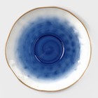 Чайная пара фарфоровая Доляна «Космос», 2 предмета: чашка 250 мл, блюдце d=16 см, цвет синий - Фото 3