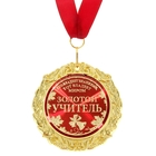 Медаль на открытке учителю «Золотой учитель», d=7 см - Фото 3
