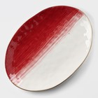 Блюдо фарфоровое Доляна «Космос», 31,5×22 см, цвет красный - фото 985555