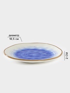 Тарелка Доляна «Космос», d=18.5 см, фарфор, белая, синяя - Фото 2
