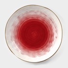 Тарелка фарфоровая глубокая Доляна «Космос», 550 мл, d=21,5 см, цвет красный - фото 8785550