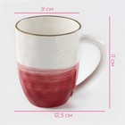 Кружка Доляна «Космос», 400 мл, фарфор, белая, красная - Фото 2