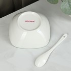 Салатник фарфоровый с ложкой Доляна «Олива», 300 мл - Фото 4