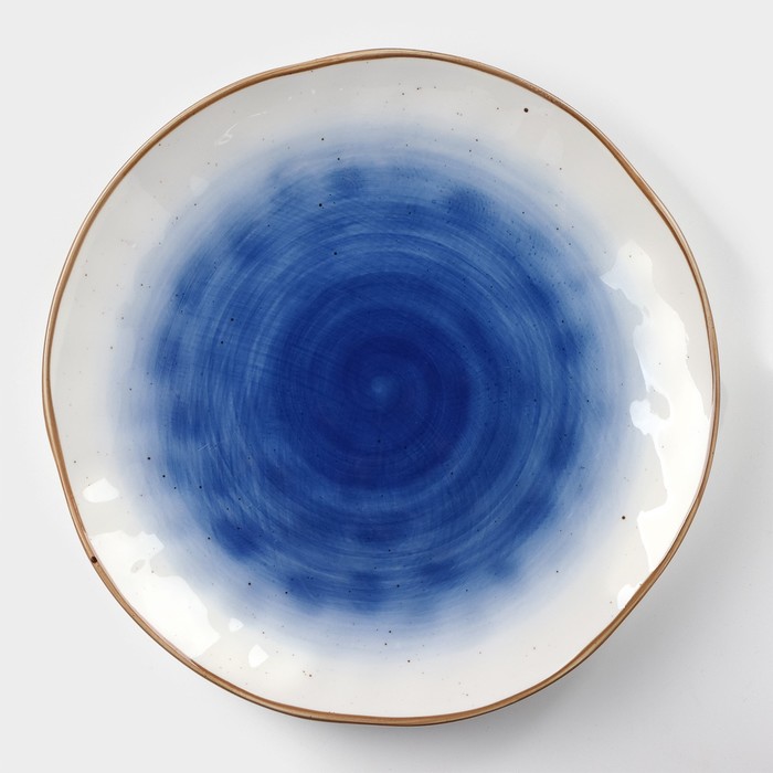 Тарелка фарфоровая Доляна «Космос», d=21,8 см, цвет синий - Фото 1