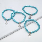 Браслет шар №6 «Бирюза старая» с подвеской клевер - Фото 2