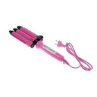 Плойка Luazon LW-10, 40 Вт, керамическое покрытие, d=25 мм, 210°С, розовая - Фото 1