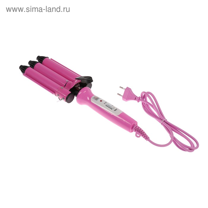 Плойка Luazon LW-10, 40 Вт, керамическое покрытие, d=25 мм, 210°С, розовая - Фото 1