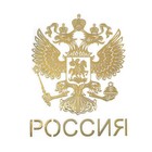 Наклейка на авто, Герб России, 9.1×7 см, золотистый - фото 8446018