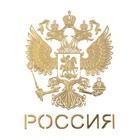 Наклейка на авто "Герб России", 6×4.5 см, золотистый - Фото 3