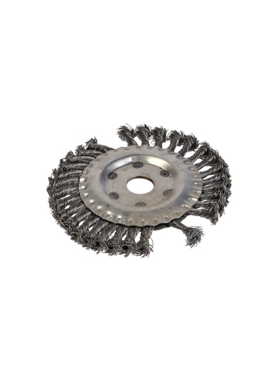 УЦЕНКА Щетка металлическая для УШМ ТУНДРА, крученая проволока, плоская, 22 мм, 150 мм