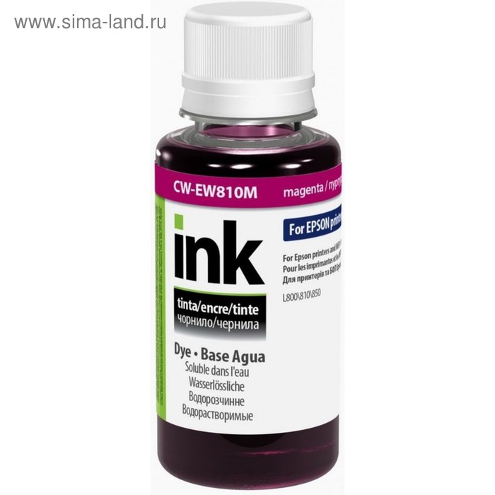 Чернила ColorWay Ink for Epson L800/L1800, 100 мл, Magenta/Пурпурный - Фото 1