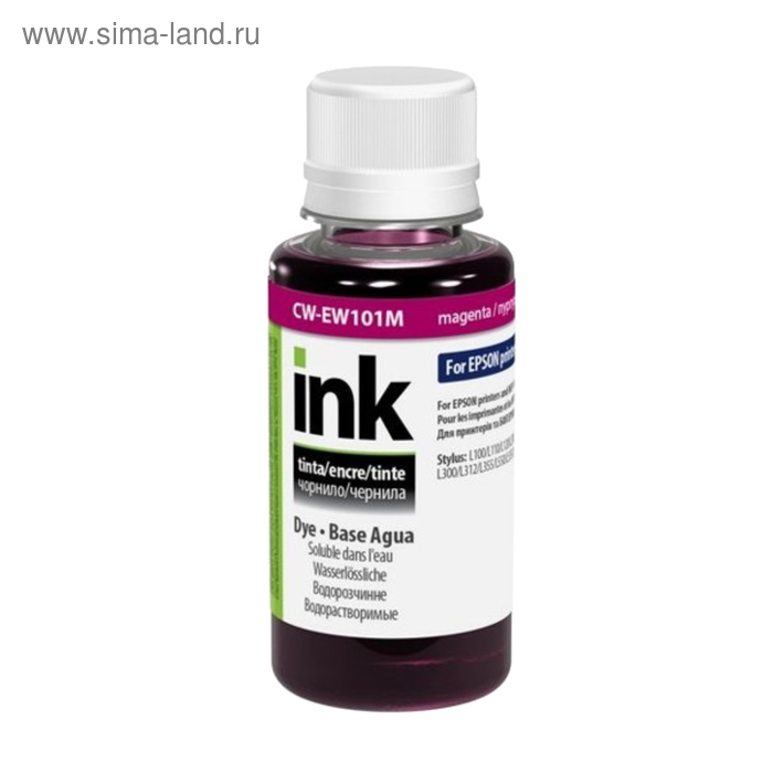 Чернила ColorWay Ink for Epson L100/L200, 100 мл, Magenta/Пурпурный - Фото 1