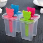 Форма для мороженого Доляна «Медвежонок», 13×11.5×7.5 см, 4 ячейки, прозрачная - Фото 4