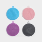 Губки для посуды Доляна, 2 шт., силиконовые, 11×11×1 см, МИКС - Фото 6