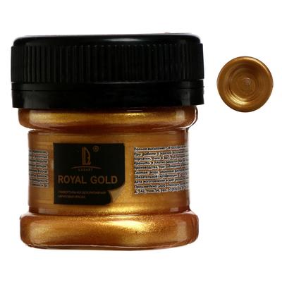 Краска акриловая 25мл, LUXART Royal gold, с высоким содержанием металлизированного пигмента, золото жёлтое