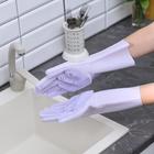 Перчатки хозяйственные для мытья посуды и уборки дома, размер L, 170 гр, цена за пару, цвет МИКС - фото 318165929