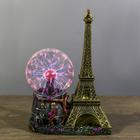 Плазменный шар "Влюбленные в Париже" 10х18х27 см - фото 1565456