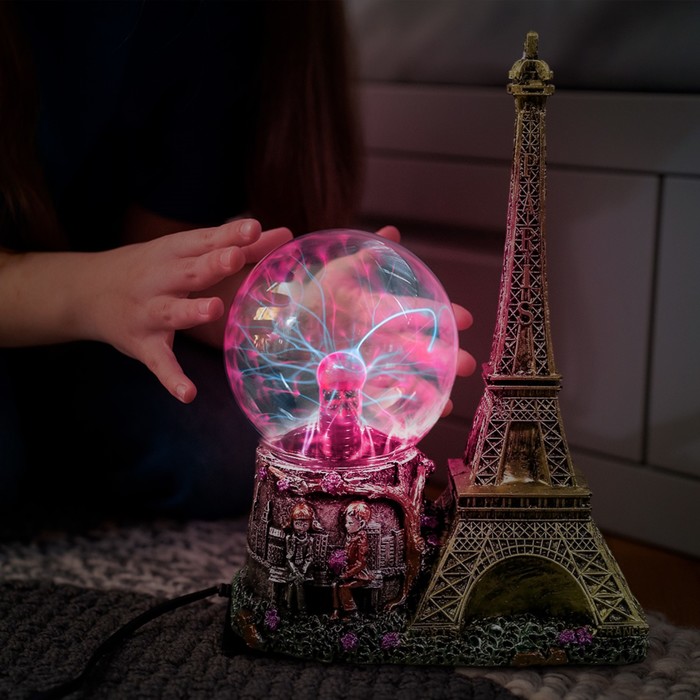 Плазменный шар "Влюбленные в Париже" 10х18х27 см RISALUX - фото 1908442582