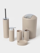 Набор аксессуаров для ванной комнаты SAVANNA «Сильва», 6 предметов (дозатор, мыльница, 2 стакана, ёршик, ведро), цвет серый - Фото 3