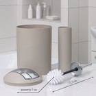 Набор аксессуаров для ванной комнаты SAVANNA «Сильва», 6 предметов (дозатор, мыльница, 2 стакана, ёршик, ведро), цвет серый - Фото 3
