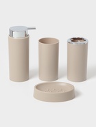 Набор аксессуаров для ванной комнаты SAVANNA «Сильва», 6 предметов (дозатор, мыльница, 2 стакана, ёршик, ведро), цвет серый - Фото 4