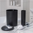 Набор аксессуаров для ванной комнаты SAVANNA «Сильва», 6 предметов (дозатор, мыльница, 2 стакана, ёршик, ведро), цвет чёрный - Фото 3
