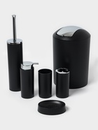 Аксессуары для ванной SAVANNA «Сильва», 6 предметов, дозатор, мыльница, 2 стакана, ёршик, ведро, чёрные - Фото 2