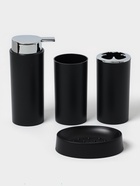 Аксессуары для ванной SAVANNA «Сильва», 6 предметов, дозатор, мыльница, 2 стакана, ёршик, ведро, чёрные - Фото 2