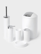 Аксессуары для ванной SAVANNA «Сильва», 6 предметов, дозатор, мыльница, 2 стакана, ёршик, ведро, белые - Фото 2