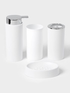 Аксессуары для ванной SAVANNA «Сильва», 6 предметов, дозатор, мыльница, 2 стакана, ёршик, ведро, белые - Фото 3