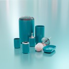 Набор аксессуаров для ванной комнаты «Тринити», 6 предметов (мыльница, дозатор для мыла, два стакана, ёрш, ведро), цвет голубой - Фото 1