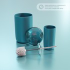 Набор аксессуаров для ванной комнаты «Тринити», 6 предметов (мыльница, дозатор для мыла, два стакана, ёрш, ведро), цвет голубой - Фото 3