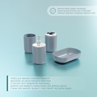 Набор аксессуаров для ванной комнаты «Тринити», 6 предметов (мыльница, дозатор для мыла, два стакана, ёрш, ведро), цвет серый - Фото 5