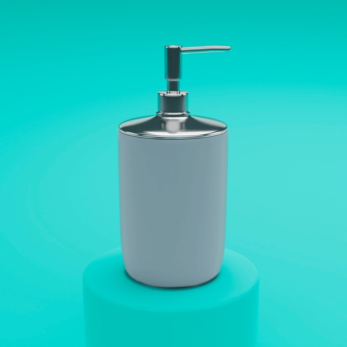 Набор аксессуаров для ванной комнаты «Тринити», 6 предметов (мыльница, дозатор для мыла, два стакана, ёрш, ведро), цвет серый - фото 1884910105