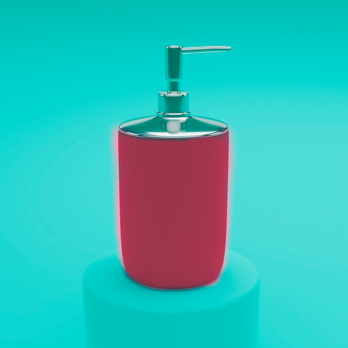 Набор аксессуаров для ванной комнаты «Тринити», 6 предметов (мыльница, дозатор для мыла, два стакана, ёрш, ведро), цвет розовый - фото 1884910117
