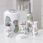 Набор аксессуаров для ванной комнаты «Осень», 6 предметов (дозатор, мыльница, 2 стакана, ёршик, ведро), цвет белый - фото 24447702