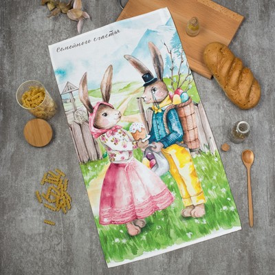 Полотенце Этель «Семейного счастья» 40×73 см, 100% хлопок, саржа 190 г/м²