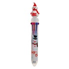 Ручка шариковая автоматическая "Новый год. Снеговик", 10-ти цветная - фото 321431252