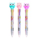 Ручка шариковая, автоматическая «Совы», 6-ти цветная - Фото 1