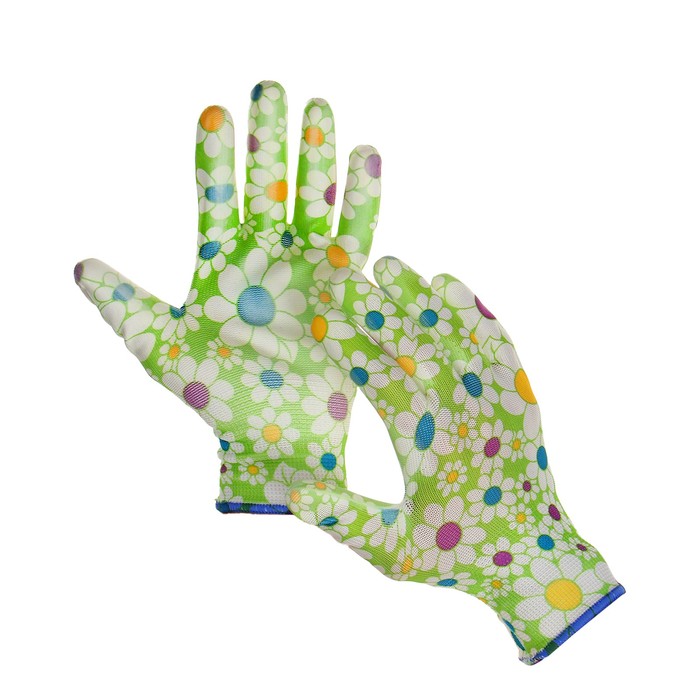 Перчатки садовые, нейлоновые, с ПВХ полуобливом, размер 10, цвет МИКС, Greengo - Фото 1
