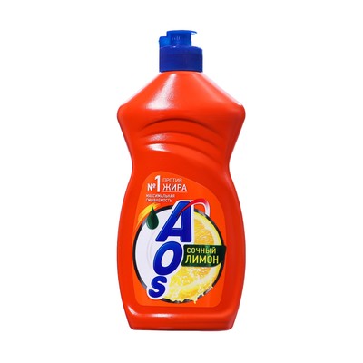 Средство для мытья посуды AOS, гель, лимон, 450 г