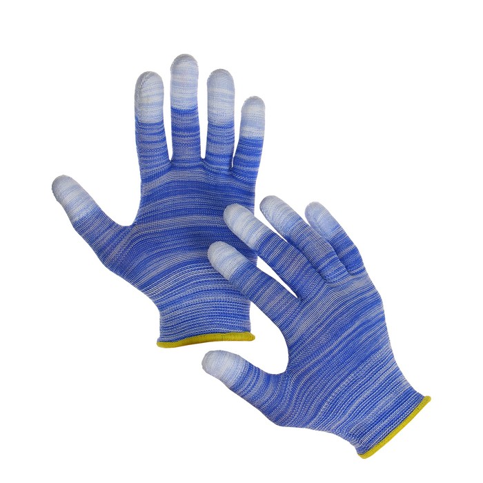Перчатки нейлоновые, с ПВХ протектором, цвет МИКС