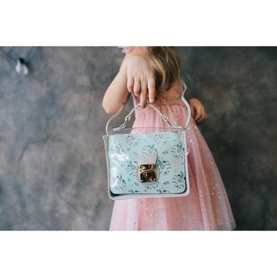 Сумка детская «Котоединорог», прозрачная, цвет бежевый