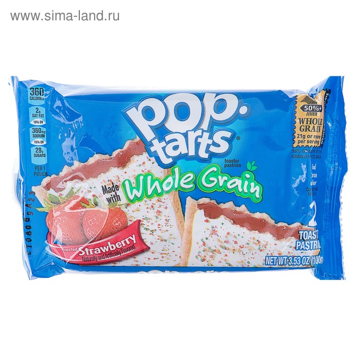 Печенье Pop Tarts с клубникой, 100 г - Фото 1