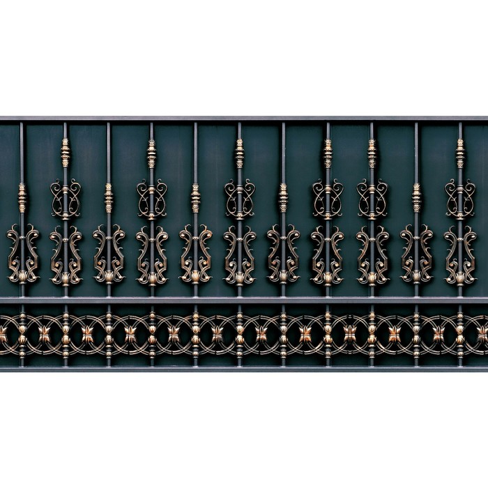 Фотобаннер, 300 × 200 см, с фотопечатью, люверсы шаг 1 м, «Золотой забор», Greengo