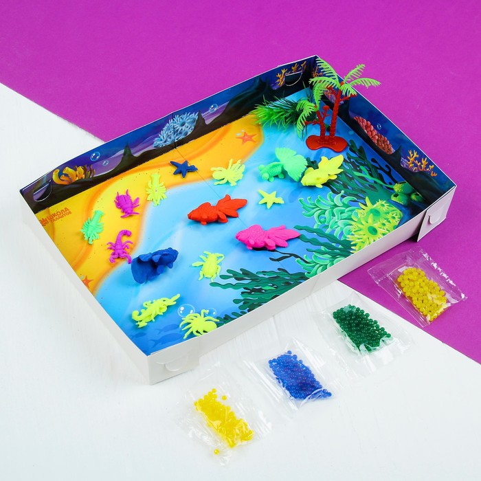 Тактильная коробочка «Создай свой океанариум», с растущими игрушками - фото 1890814212