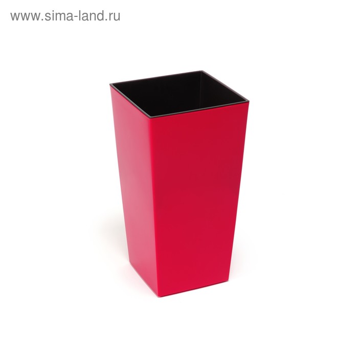 Пластиковый горшок с вкладышем «Финезия», цвет красный - Фото 1