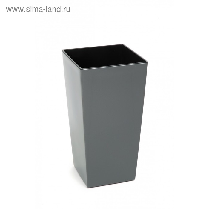 Пластиковый горшок с вкладышем «Финезия», цвет антрацит - Фото 1
