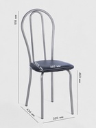 Стул для кухни «Клик Мебель. Венский 2», искусственная кожа, цвет серебристый металлик/чёрный - Фото 2